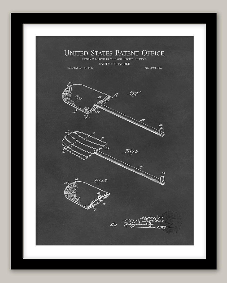 PatentPrintShop's tweet image. Bathroom print – 1937 Bath Mitt patent
Print of a 1970 H. C. Borchers, BATH MITT HANDLE Patent
  
thepatentprintshop.com/product/1937-b…
#Spadécor #BathroomWallArt #BathroomDécor #BathroomPrints
