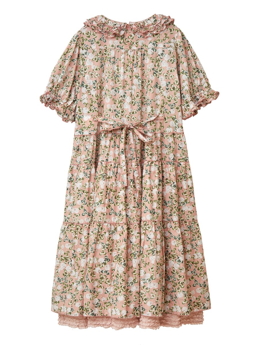 White Cloverプリントミディワンピース　ピンク