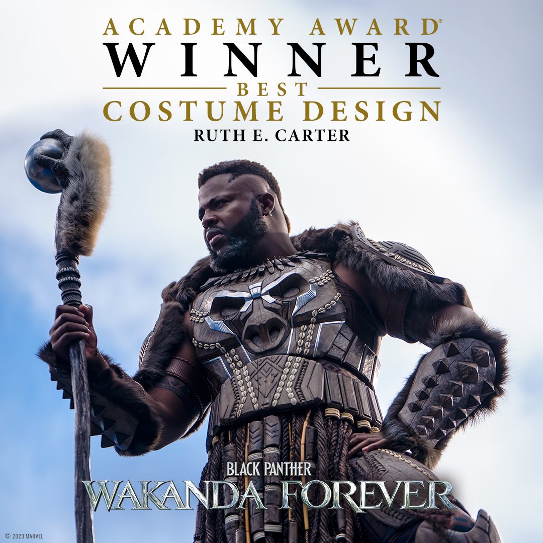 Congratulations to Ruth E. Carter for her Academy Award win for Best Costume Design for Marvel Studios’ Black Panther: #WakandaForever! #Oscars95