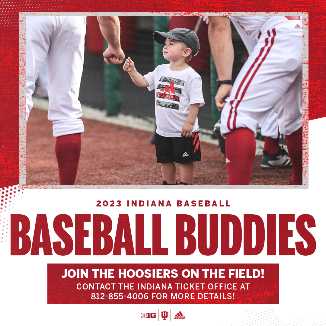 IndianaBase's tweet photo. Kids 12 &amp; under have the opportunity to join the Hoosiers on the field as a part of our Baseball Buddies program! 

Contact @IndianaTix for more information &amp; to sign up. https://t.co/92HQua0Htz