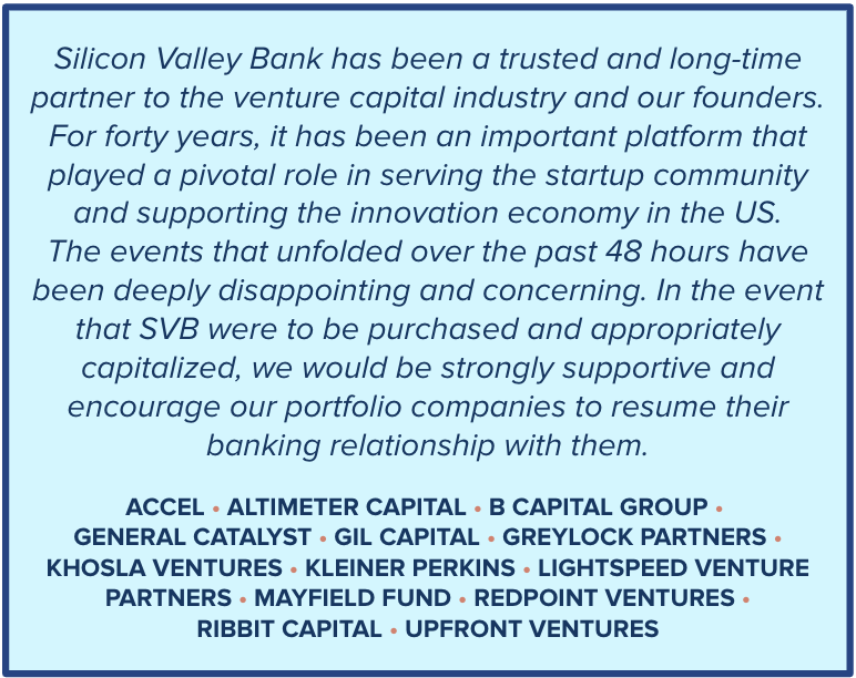 geri_kirilova's tweet photo. @DelJohnsonVC @Noahpinion @Noahpinion You should also look at not just systemic importance but systemic instability. As it became blindingly clear that SVB was a single point of failure for the industry, VCs responded by re-committing to this risk en masse. Hundreds pledged unhedged support w/in hours. https://t.co/QijiLOLA9C