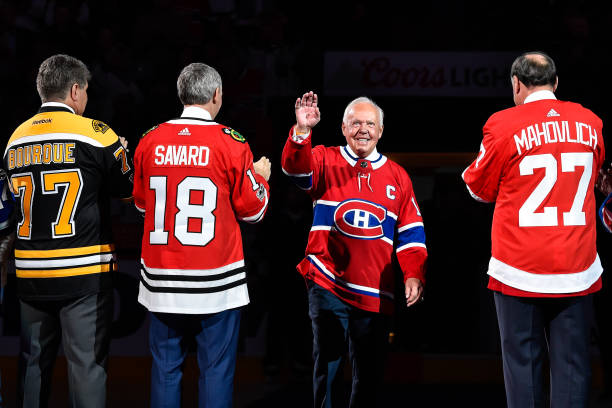 hockey_samurai's tweet photo. Bourque on D, Savard at C, Cournoyer at RW, Mahovlich at LW - we need one more D. Orr is unavailable - who ya got playing with these guys? https://t.co/nrsAexfyvt