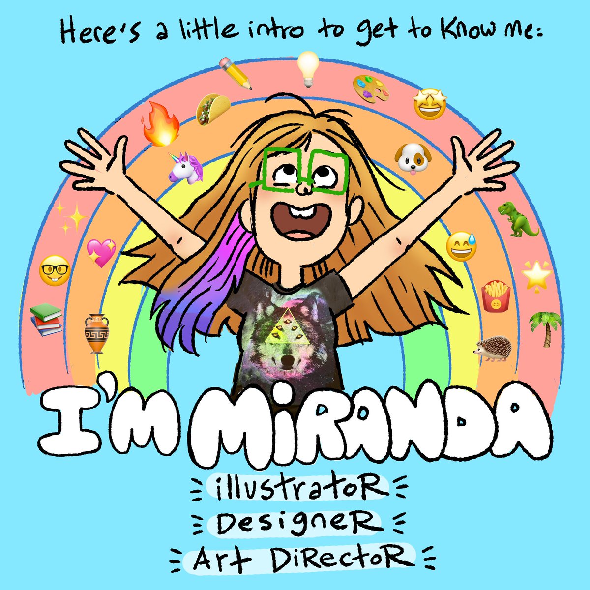 mirandadressler's tweet image. For #MarchMeettheMaker check out this comic I made to introduce myself- hi nice to see ya here on Twitter too- I am mostly on Instagram👋 🎨🤘🎉 (1/3)
