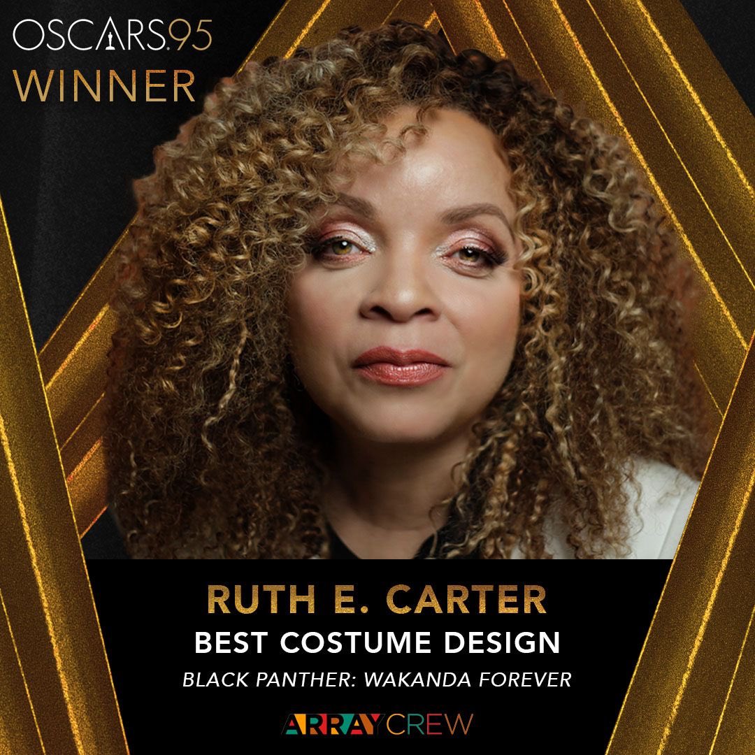 ARRAYNow's tweet photo. Congratulations to ARRAY Crew member @iamRuthECarter for being honored with an Oscar for Best Costume Design at the 95th Academy Awards! #Oscars95 https://t.co/irZQKdxwx4