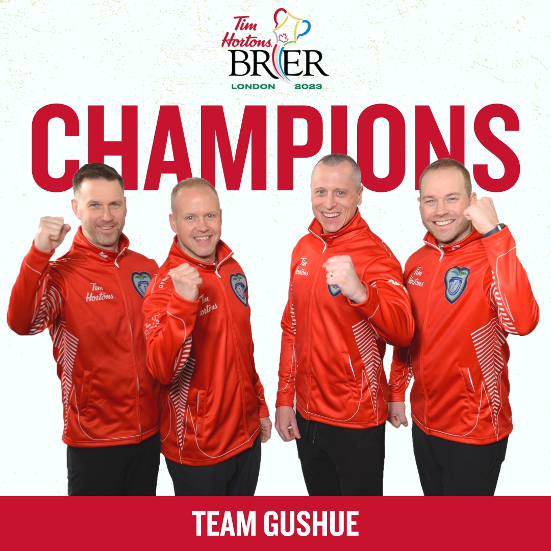 Curling Canada on Twitter: "TIM HORTONS BRIER CHAMPIONS ONCE AGAIN!!! Congratulations Brad, Mark, and Geoff - your 2023 Tim Hortons Brier winners! https://t.co/veHeptaT7o" / Twitter