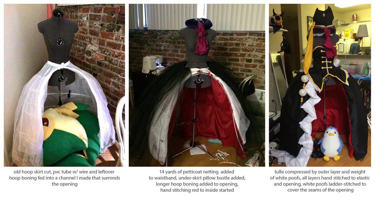 photo sequence is how i did it the first time, but i had very little sewing experience! also these instructions are assuming that there's some form of corset understructure underneath; otherwise would need a larger boned waistband for support 