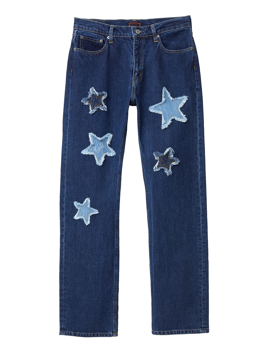 星型パッチワークデニムパンツ　コン