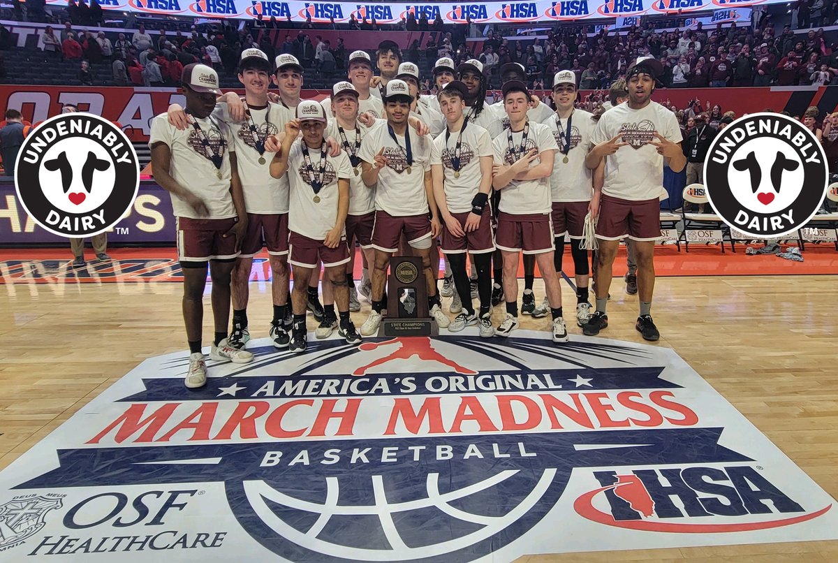 🏀🏆 Moline captured the 2⃣0⃣2⃣3⃣ #IHSA Boys Basketball State Championship in Class 4⃣A!!! 🐮 Championship smiles brought to you by Undeniably Dairy and Midwest Dairy 🥛