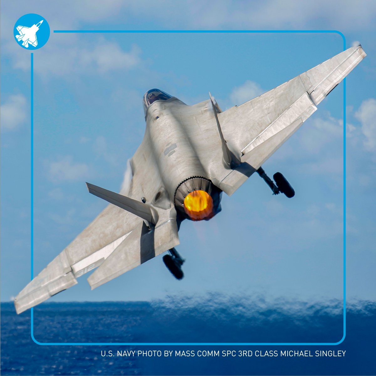 thef35's tweet image. In Thrust We Trust #RealTopGun

#DYK the #F35C has a max thrust of 40,000 lbs? Perfect for staying ahead of any adversary.