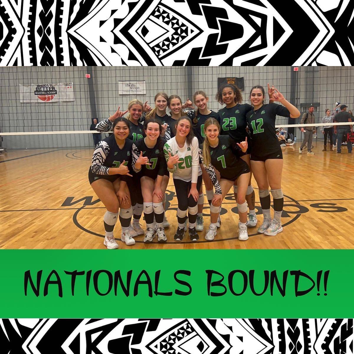 💚🖤🏐 Punched our ticket to Nationals! So proud of us… love playing with these amazing teammates!!✨
