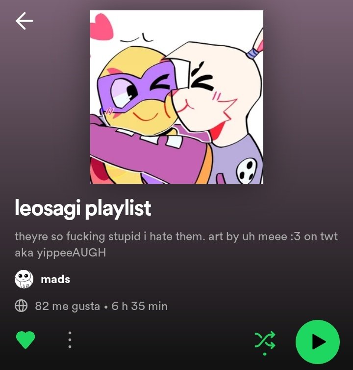 Rdgr_31's tweet photo. I just wanted to say that THESE ARE THE CUTEST PLAYLIST I'VE EVER HEARD I LOV THEM SO MUCH AAAAAJAJKSJSNSKLDLDLSÑÑW ✨✨✨
#TMNT #ROTTMT #leosagi https://t.co/xLNCUHLBCb