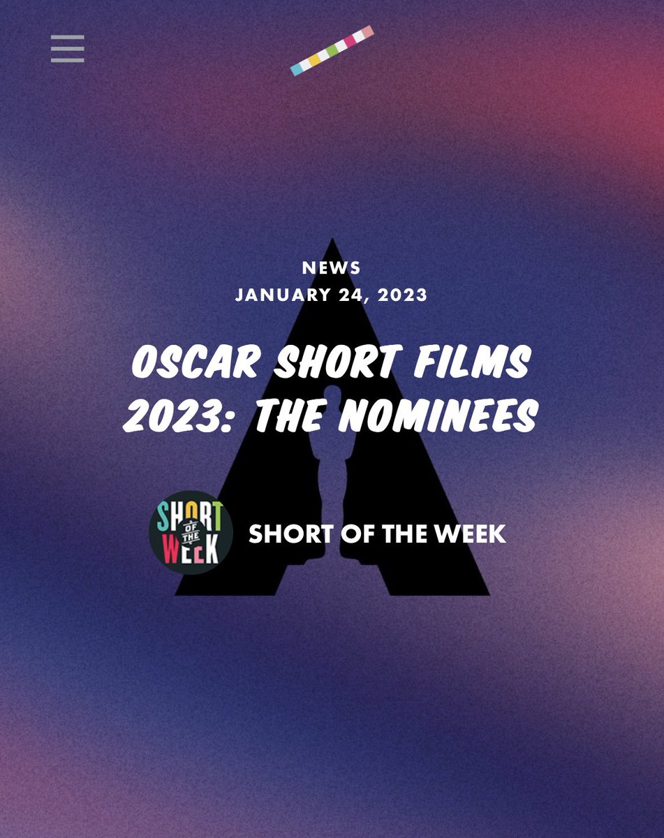 Chelsea Lupkin (@chelsealupkin) on Twitter photo Check out all the Short film #Oscars coverage and nominees on <a href="/ShortoftheWeek/">Short of the Week</a> right here! š shortoftheweek.com/channels/oscar⦠Check out all the Short film #Oscars coverage and nominees on <a href="/ShortoftheWeek/">Short of the Week</a> right here! š shortoftheweek.com/channels/oscarā¦