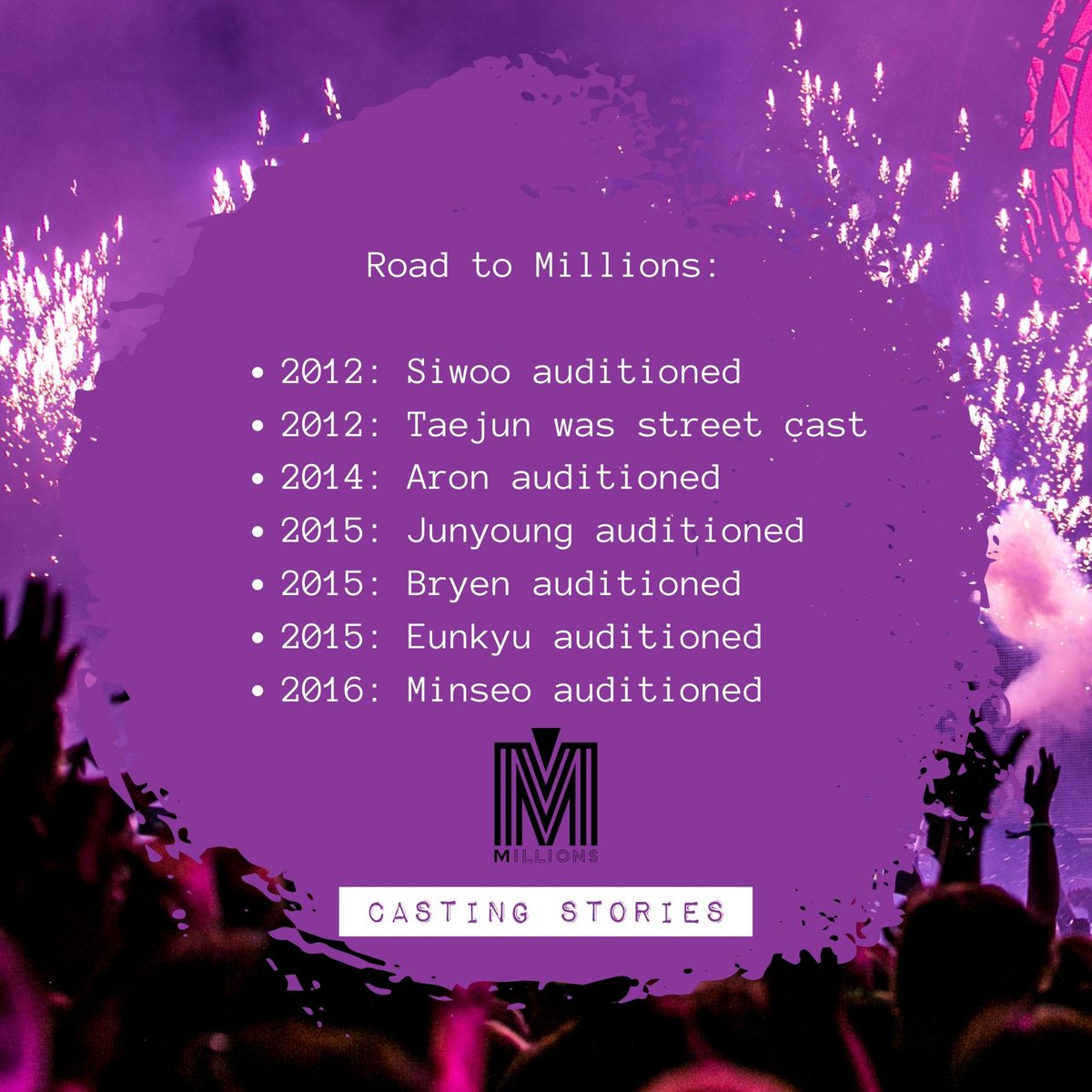 Millions_ivp's tweet photo. #MillionsCastingStories #RoadToMillions
#Millions #KpopGroup #Casting #CastingStory #Kpop #Trainees #InVision #TheMillionsUniverse #AMillionBeginnings #TheMillionsSeries #KpopDebut https://t.co/qzYatxwLdu