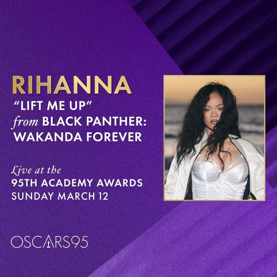 Próximamente… Rihanna. ‘Levántame.’ EN DIRECTO en la 95ª entrega de los Oscar.