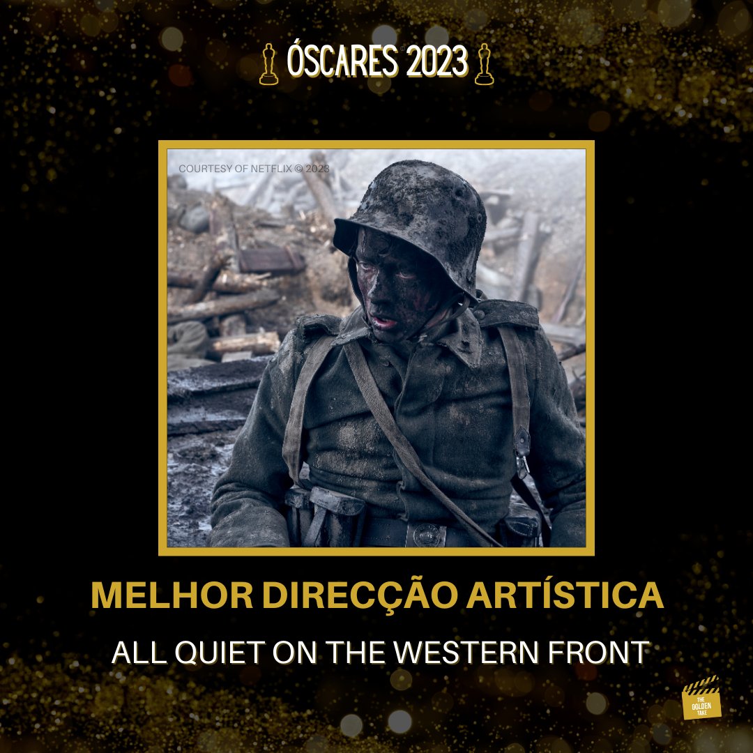 Chegou o momento de conhecer o vencedor na categoria de Melhor Direção Artística. E o prémio vai para... All Quiet on the Western Front, que conquista o seu terceiro Óscar da noite! 😃 #Óscares2023