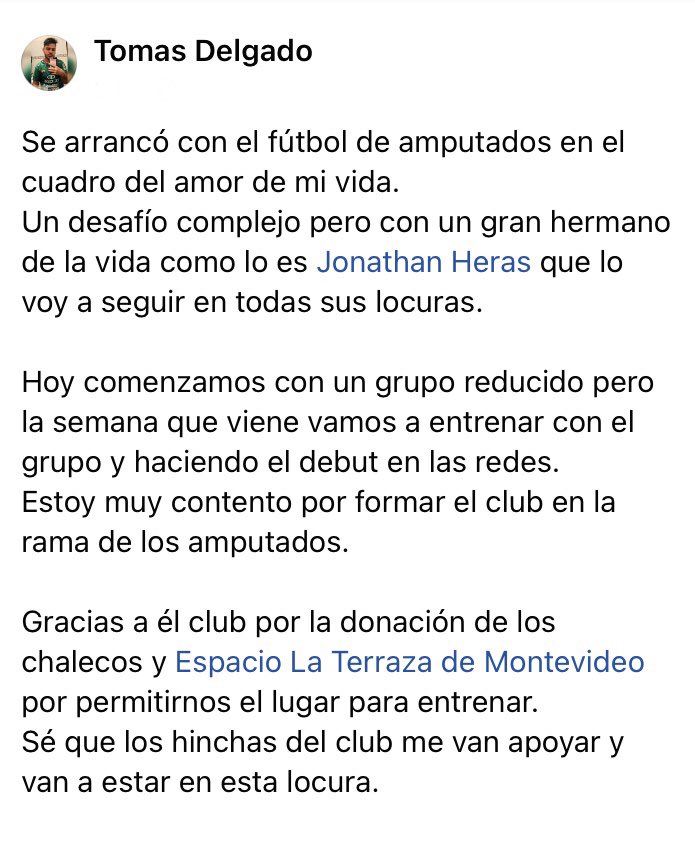 RamplaJFC1914's tweet photo. RAMPLA FÚTBOL DE AMPUTADOS

@Toomas1914 en Facebook
Vamos Rampla 🔴🟢 https://t.co/MQe6r52xl7