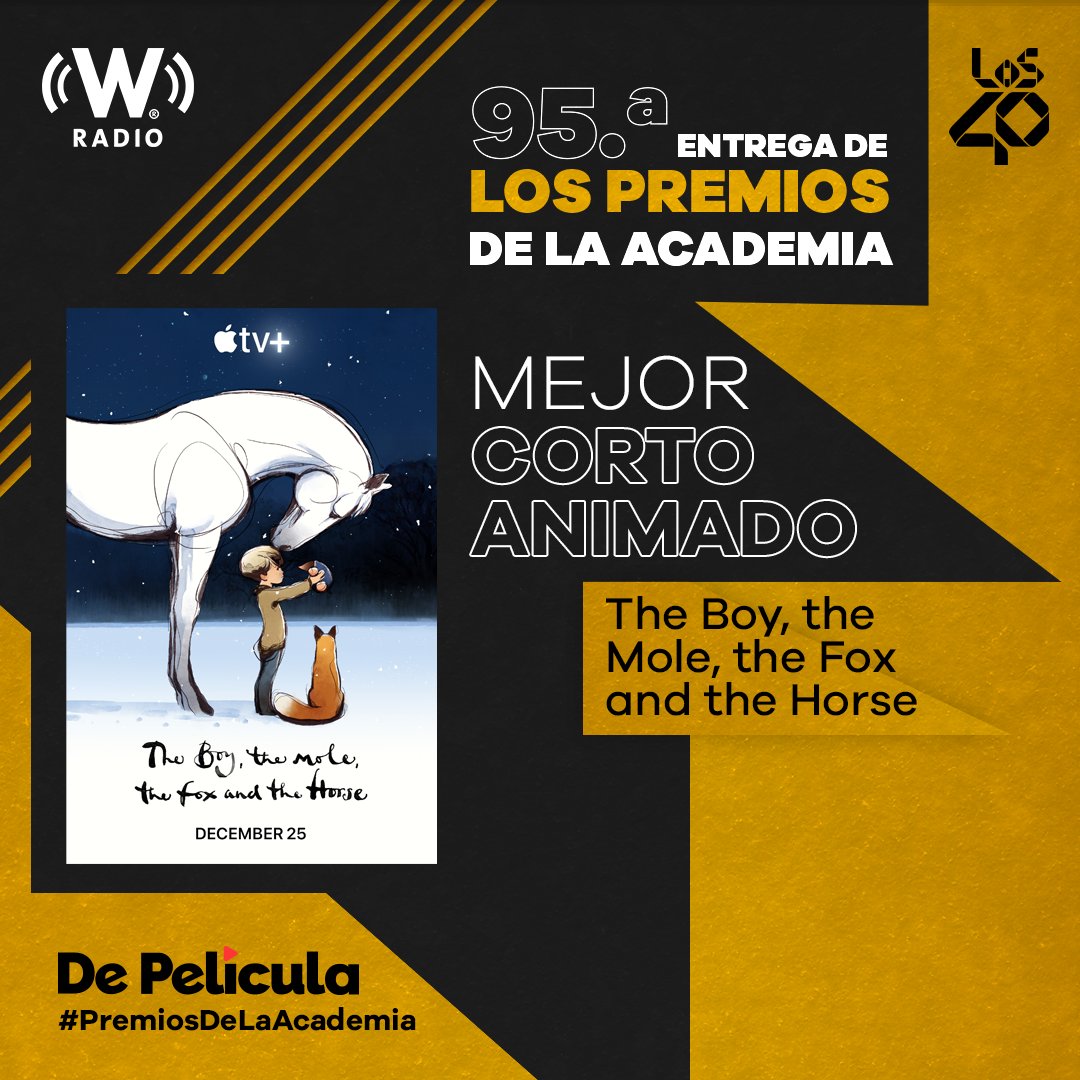 WRADIOMexico's tweet photo. #ElNiñoElTopoElZorroYElCaballo se llevó el #Oscar a Mejor Cortometraje Animado  #AcademyAwards

🟠 https://t.co/ibKwjpgqAh https://t.co/lAxBFybBJC