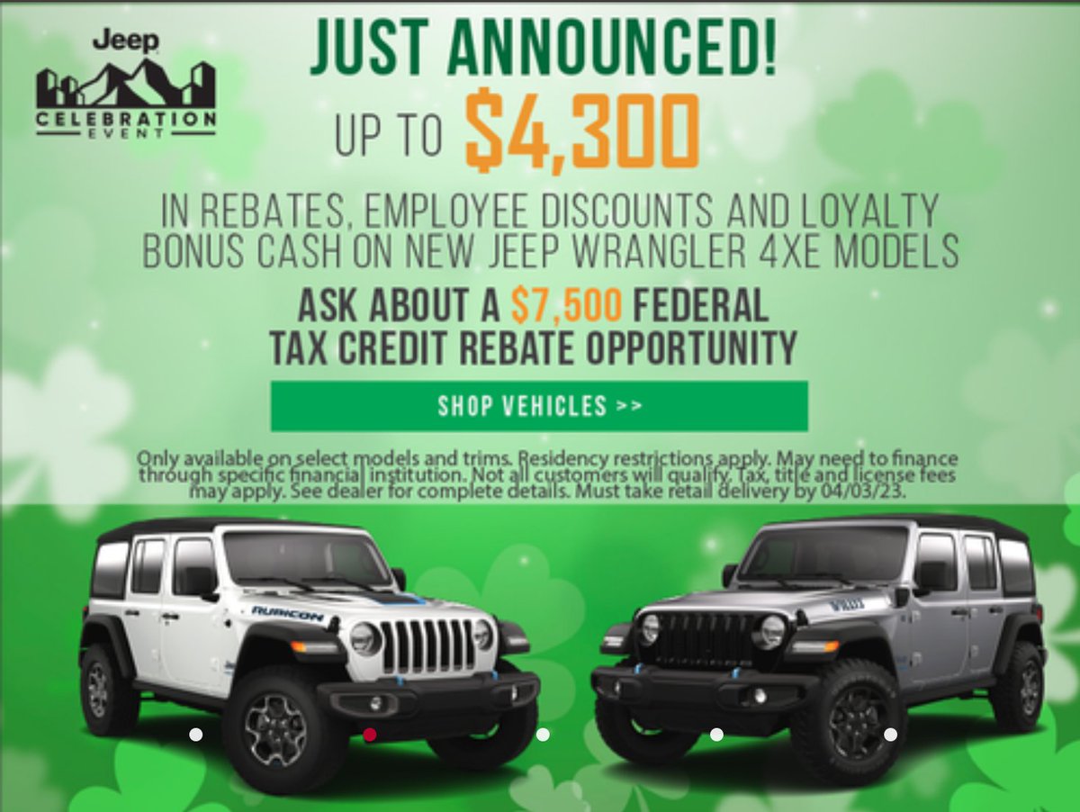 CRofAdrian's tweet photo. We have a LARGE selection of new and pre owned Jeeps on our lot. Save huge during the #JeepCelebrationEvent at CR of Adrian on US-223

#JeepHeadquarters #JeepLife https://t.co/rcfRQkW5oB