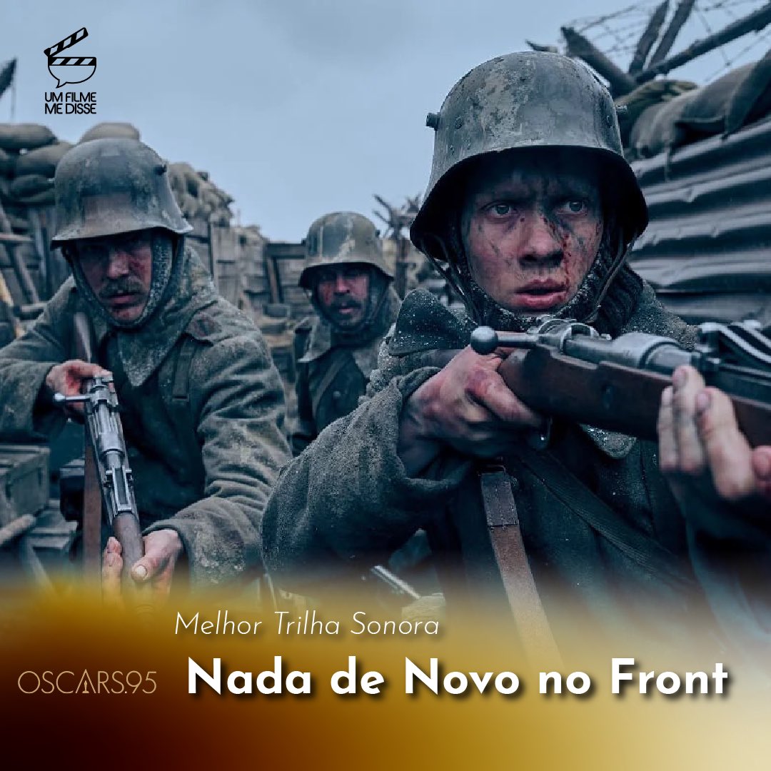 omarciopaulo's tweet photo. Outro, “Nada de novo no Front”? O filme alemão da Netflix garante sua quarta vitória da noite e leva a categoria com sua trilha inovadora e que deixa a gente arrepiado até os pelos de tanta tensão. Obra-prima! #umfilmemedisse #oscar #oscars https://t.co/Fcs8QWr5Ph