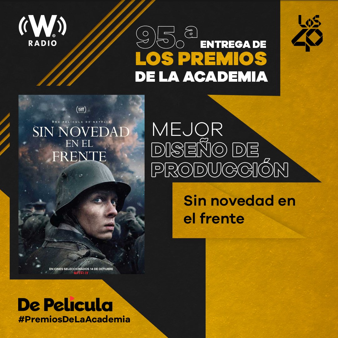 WRADIOMexico's tweet photo. El #Oscar a Mejor Diseño de Producción es para #SinNovedadEnElFrente

🟠 https://t.co/ibKwjpgqAh https://t.co/Pq4VwT03tv