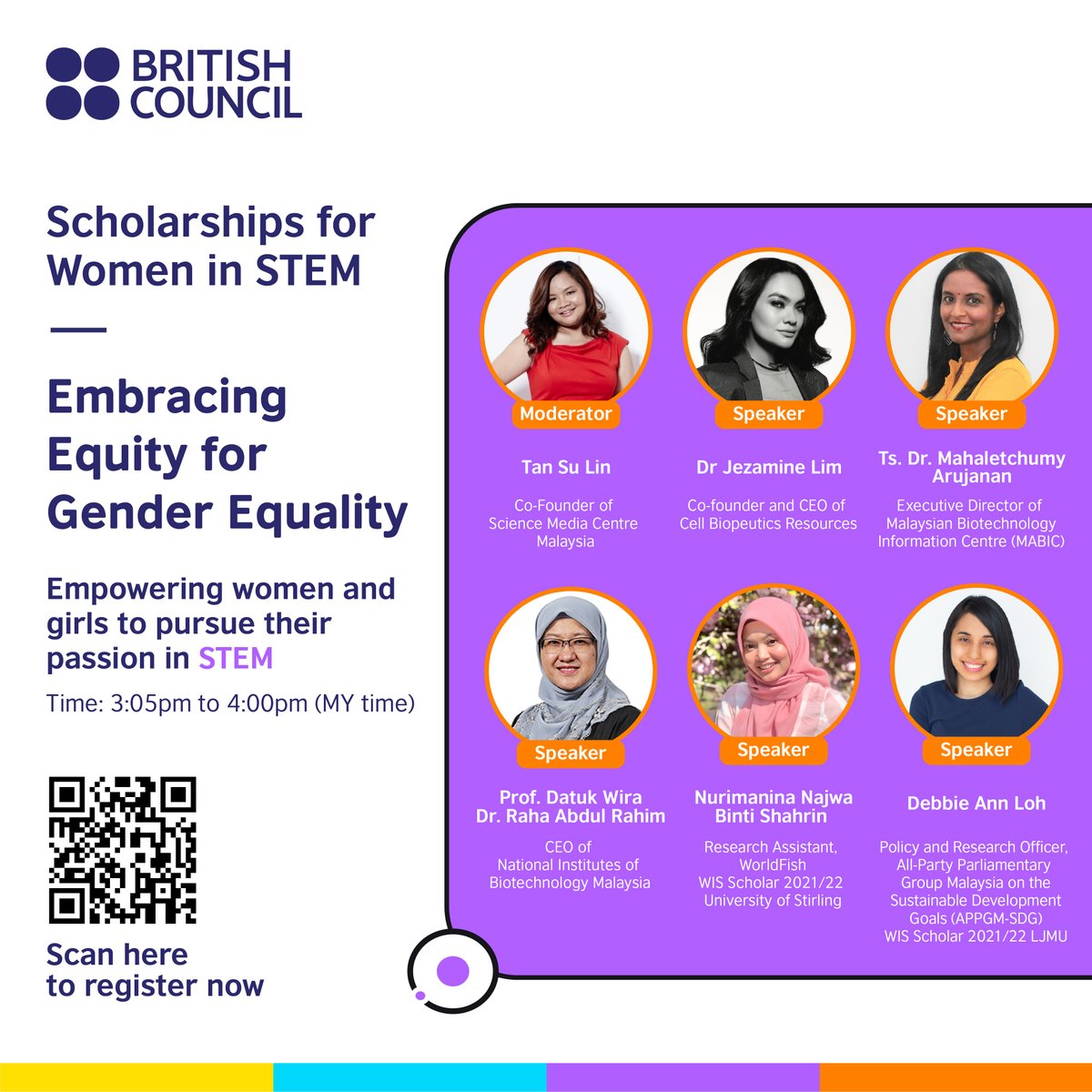 smc_my's tweet photo. In conjunction with the launch of British Council Scholarships for #WomenInSTEM &amp; #IWD2023, @my_British in collaboration with @smc_my &amp; @thepetridish_my is hosting the ‘WOMEN IN STEM FORUM 2023: Embracing Equity for Gender Equality’ on 18 March 2023.

Register via QR code below: https://t.co/9mxWoWGcZB