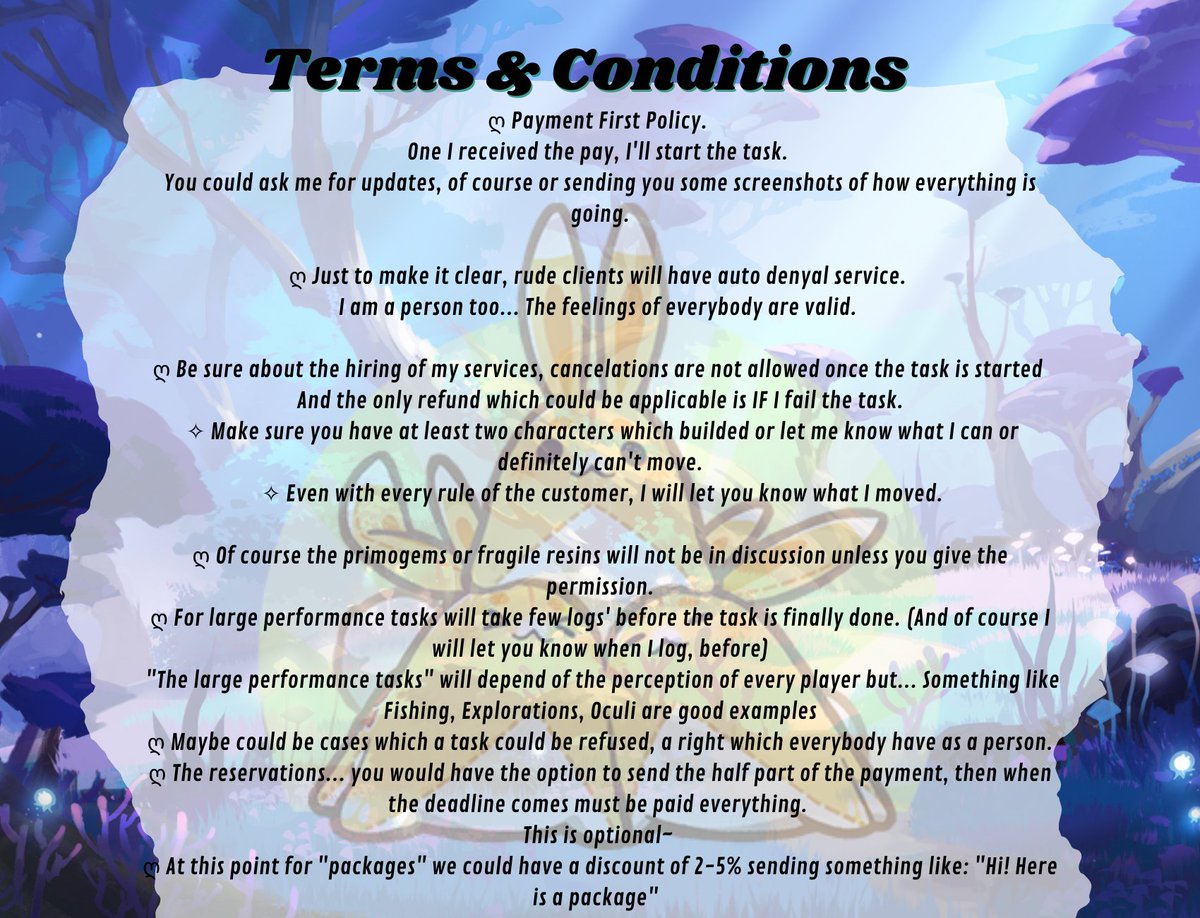 KoiRemiel's tweet photo. Hello guys! 

Well finally after a lot of things, I'll be starting to host Genshin Piloting services.

The details are below, with some photos, any question please send a DM.

Make sure to read the Terms and ccondition's page.

DM if you are interested ^_^

1/2 https://t.co/ANmynrFAdf
