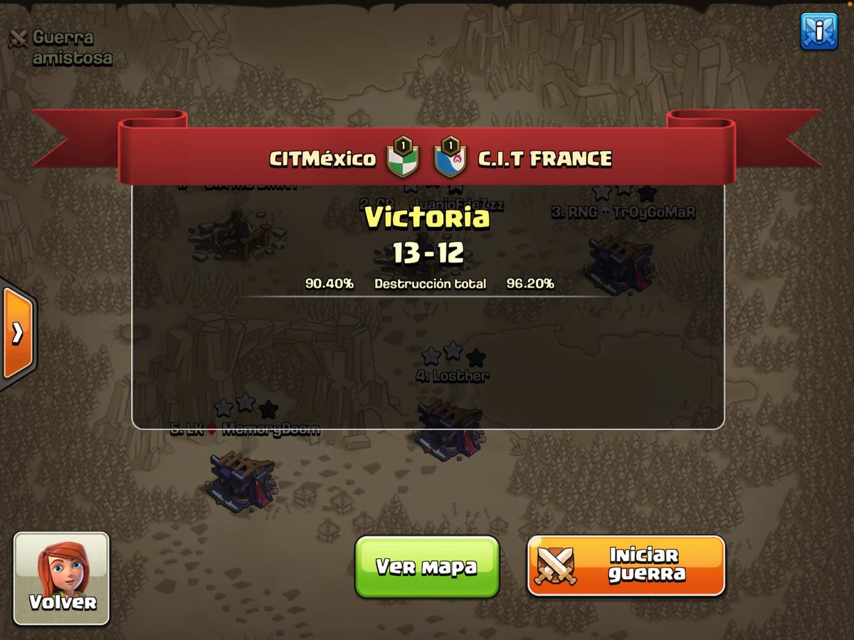 Selección Mexicana de Clash Of Clans (@mexicocwc) on Twitter photo Torneo: CIT
• W4 | 8vos ✅
🔥Grande México!🇲🇽
Vamos por esos 4tos!🔥💪
• GG France
• Line Up:
<a href="/TrOyG23753511/">TrOyGoMaR...</a>
<a href="/MemoryDoom/">MemoryDoom</a>
<a href="/Losther13/">Losther</a>
<a href="/JuanJos58864367/">JuanjoFdeZzz</a>
<a href="/THEDEMENTE_CoC/">⭐⭐ MC DeMeNT ⭐⭐</a>
Manager: <a href="/_AnniGi/">『ʚAииĭ Gi'ɞ』</a> Torneo: CIT
• W4 | 8vos ✅
🔥Grande México!🇲🇽
Vamos por esos 4tos!🔥💪
• GG France
• Line Up:
<a href="/TrOyG23753511/">TrOyGoMaR...</a>
<a href="/MemoryDoom/">MemoryDoom</a>
<a href="/Losther13/">Losther</a>
<a href="/JuanJos58864367/">JuanjoFdeZzz</a>
<a href="/THEDEMENTE_CoC/">⭐⭐ MC DeMeNT ⭐⭐</a>
Manager: <a href="/_AnniGi/">『ʚAииĭ Gi'ɞ』</a>