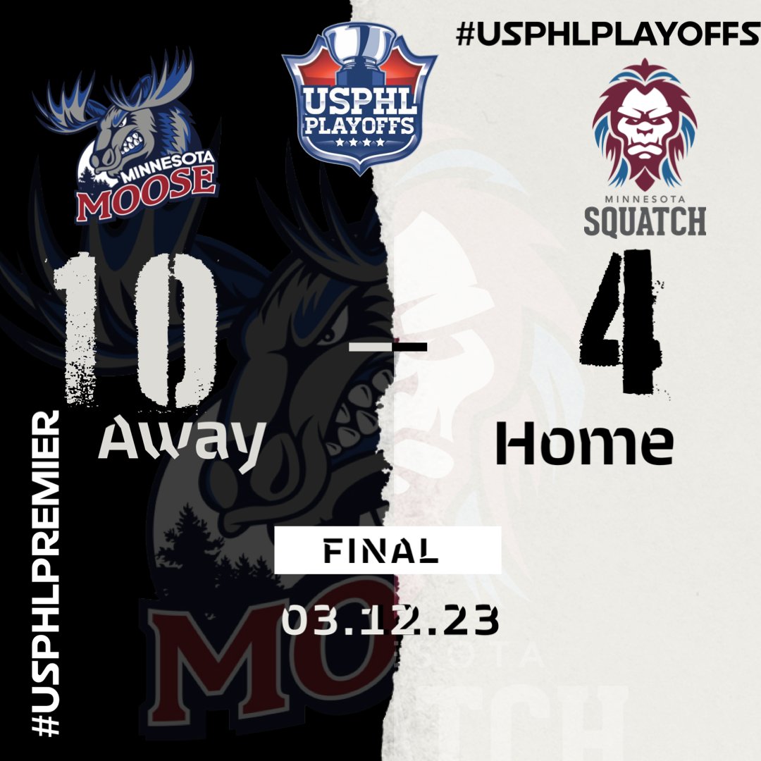 #USPHLPlayoffs: Welcome back to the #USPHLNationals after a brief one-year absence, <a href="/MNMooseHockey/">Minnesota Moose</a>! They return after pulling off an upset victory over the higher-seeded Minnesota Squatch in three games! Best of luck to Jon Jonasson and all the players!