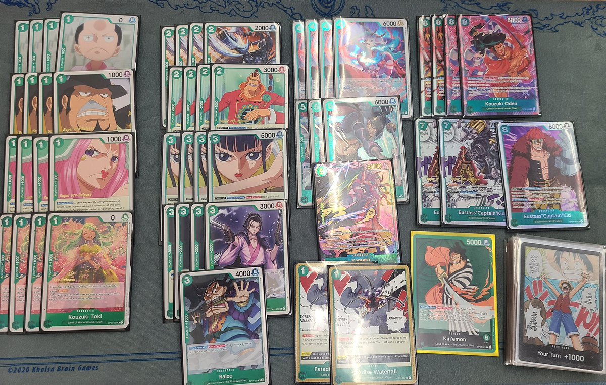 ENENE_15's tweet photo. Local OPTCG Paramount war case tourney
First time kin'emon, last minute change from Zoro

R1: RG Luffy W
R2: Kin'emon W
R3: zephyr W
R4: Kaido W
R5: Law W
R6: Kin'emon ID
Top 8 split

Blessed day 🥰
#ワンピース #ワンピーカ #ワンピースカードゲーム 
#Onepiece #OPTCG #OnePieceTCG https://t.co/GqMLTanpzX
