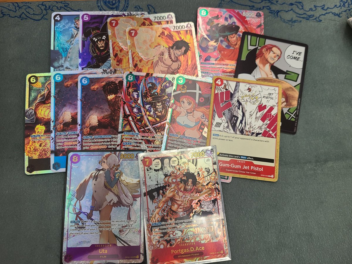 ENENE_15's tweet photo. Local OPTCG Paramount war case tourney
First time kin'emon, last minute change from Zoro

R1: RG Luffy W
R2: Kin'emon W
R3: zephyr W
R4: Kaido W
R5: Law W
R6: Kin'emon ID
Top 8 split

Blessed day 🥰
#ワンピース #ワンピーカ #ワンピースカードゲーム 
#Onepiece #OPTCG #OnePieceTCG https://t.co/GqMLTanpzX