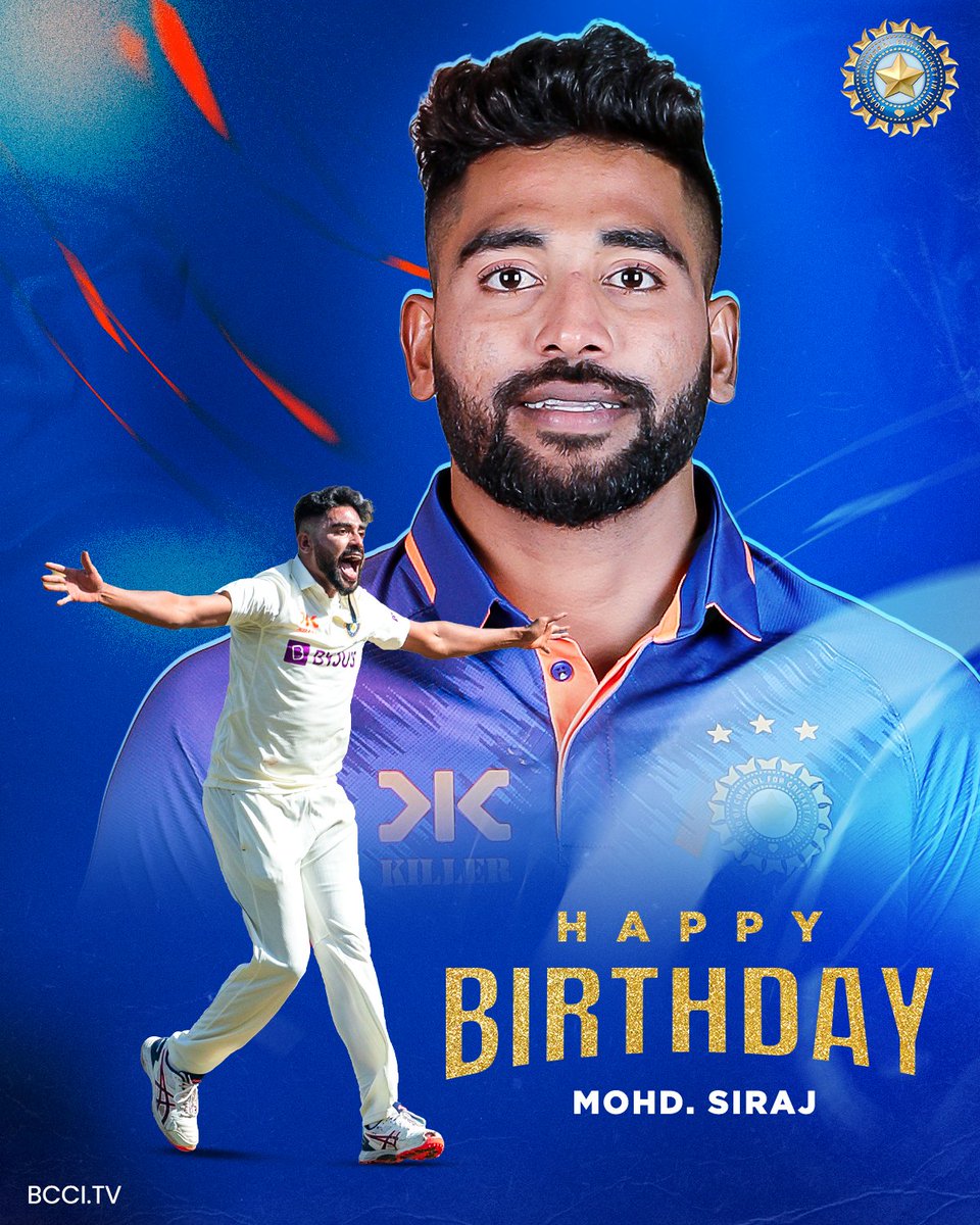 VISHALG47379109's tweet photo. Happy's wishing @mdsirajofficial - #TeamIndia speedster &amp; the current  ICC Men's ODI No. 1⃣ Bowler - a very happy birthday 🎂 https://t.co/BJcfzmgM1m