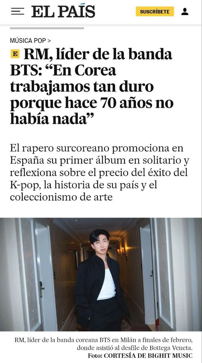 LiryOnni's tweet photo. Entrevista muy honesta y cruda de  #RM para el periódico español El país. Les dejo las partes que más me pareció interesante en donde habla del #kpop y de #corea.

Entrevista completa: https://t.co/HDkPwNoPO1 https://t.co/huXdFhHGEk