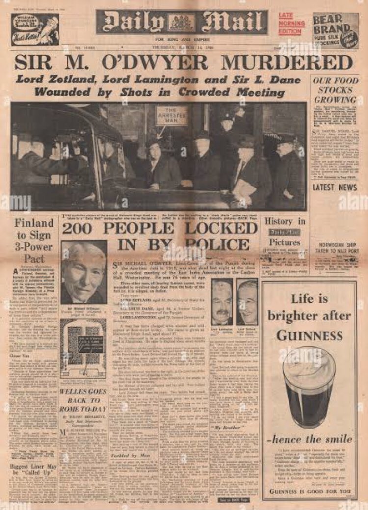 kuldeep03b's tweet photo. Exactly 83 years ago on 13th March 1940, Ram Mohammad Singh Azad assassinated Michael O'Dwyer in Caxton Hall &amp; took revenge for Jallianwala Bagh massacre.

We salute the valor &amp; sacrifice of 
#ShaheedUddhamSingh
#ReleaseSikhPrisoners https://t.co/bDZA42JWCr
