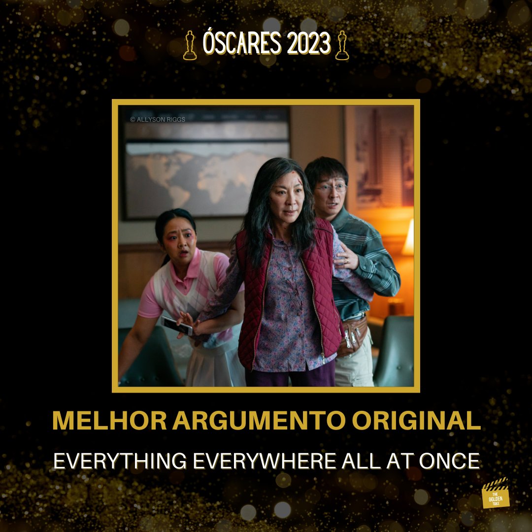 Chegou o momento da noite em que conhecemos o filme com o Melhor Argumento Original! E o grande vencedor é Everything Everywhere All At Once! 💖 #Óscares2023
