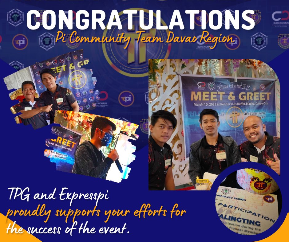 Expresspi Philippines (@expresspi_ph) on Twitter photo CONGRATULATIONS to Pi Community Team Davao Region for the successful meet and greet event! @trinityproject8 and <a href="/expresspi_ph/">Expresspi Philippines</a> is truly proud and honored tp be part of this successful event!
#PiNetwork #PiNetworkUpdates #trinityprojectgroup #expresspi #TPG
<a href="/michael_ceo/">Mike Sta.Ana</a> CONGRATULATIONS to Pi Community Team Davao Region for the successful meet and greet event! @trinityproject8 and <a href="/expresspi_ph/">Expresspi Philippines</a> is truly proud and honored tp be part of this successful event!
#PiNetwork #PiNetworkUpdates #trinityprojectgroup #expresspi #TPG
<a href="/michael_ceo/">Mike Sta.Ana</a>