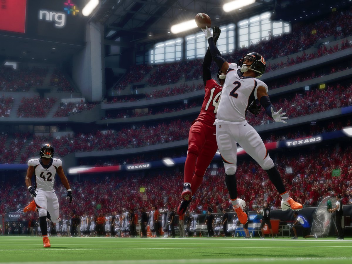 DestinyBroncos's tweet photo. The Denver Broncos outlast the Texans 16-12 in a close week 11 battle. Patrick Surtain (pictured) made several key plays which resulted in 2 INTs and one pick 6 on the day. 
@DestinyMaddenLG https://t.co/GkB8qe5ava