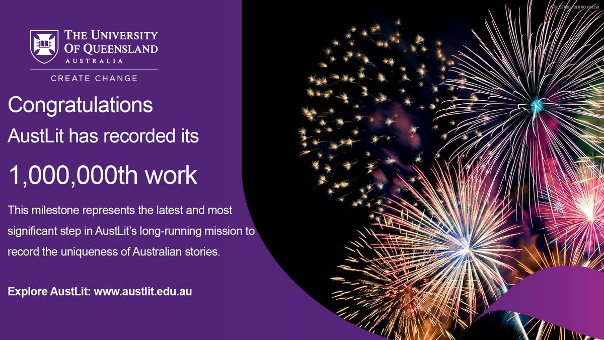 Congratulations to AustLit who have officially recorded their 1, 000, 000th work!

Explore AustLit: austlit.edu.au