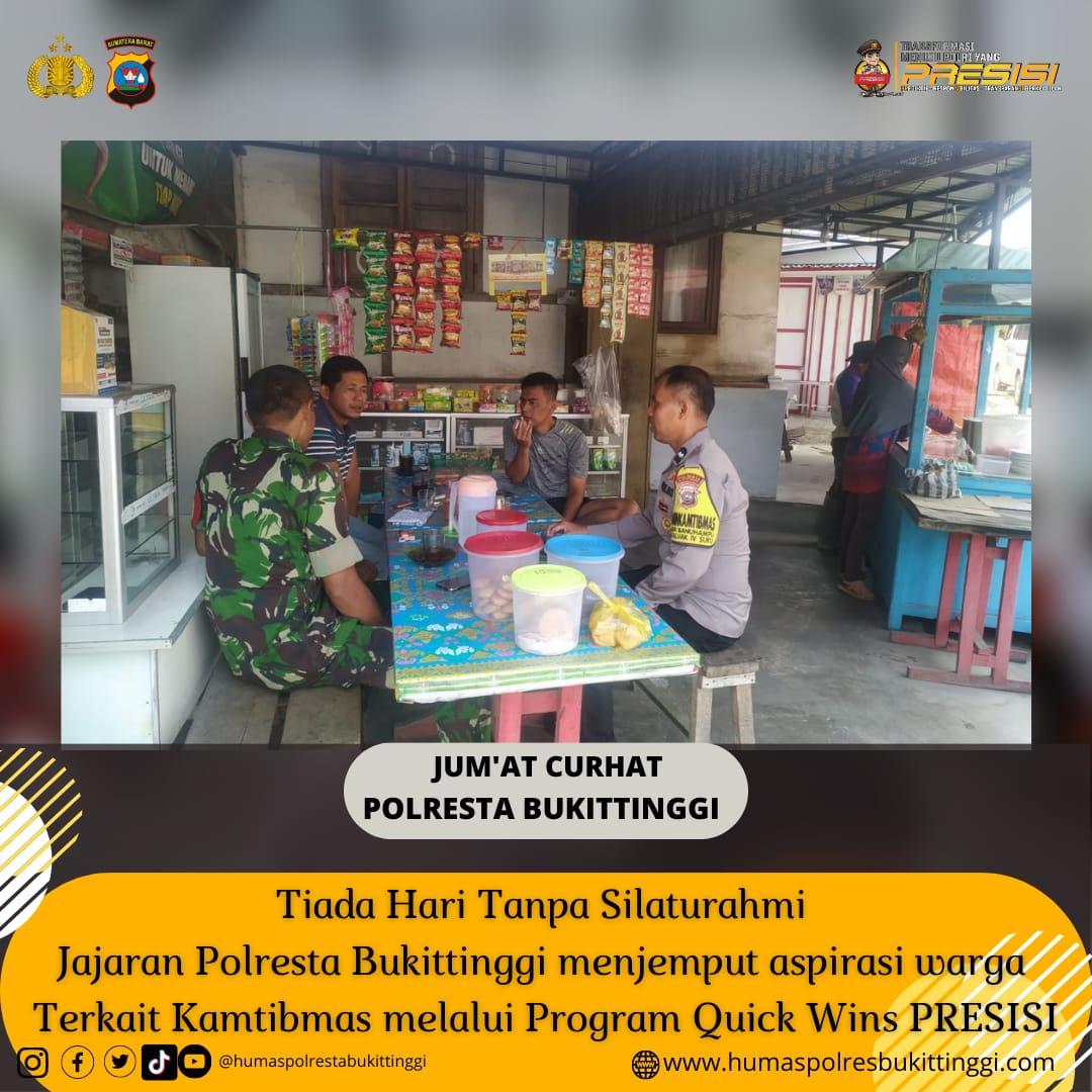 OmsemiP's tweet photo. Jajaran Polresta Bukittinggi Jemput aspirasi masyarakat terkait Kamtibmas melalui Program Quick Wins PRESISI  Jum'at Curhat

#polrestabukittinggi #jumatcurhat #poldasumbar #divisihumaspolri #quickwinspresisi https://t.co/YkSG9Qkne9
