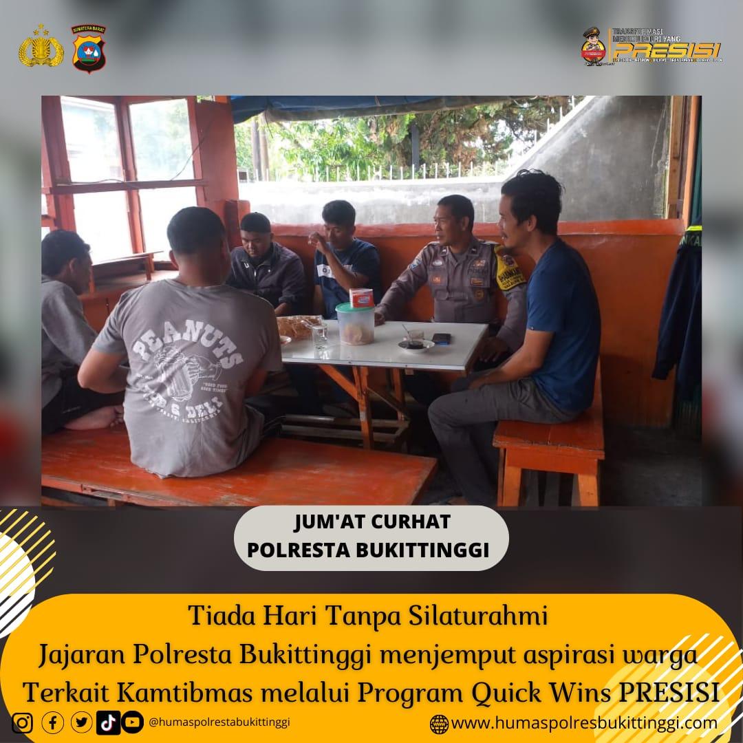 OmsemiP's tweet photo. Jajaran Polresta Bukittinggi Jemput aspirasi masyarakat terkait Kamtibmas melalui Program Quick Wins PRESISI  Jum'at Curhat

#polrestabukittinggi #jumatcurhat #poldasumbar #divisihumaspolri #quickwinspresisi https://t.co/WuS7MAO4qq