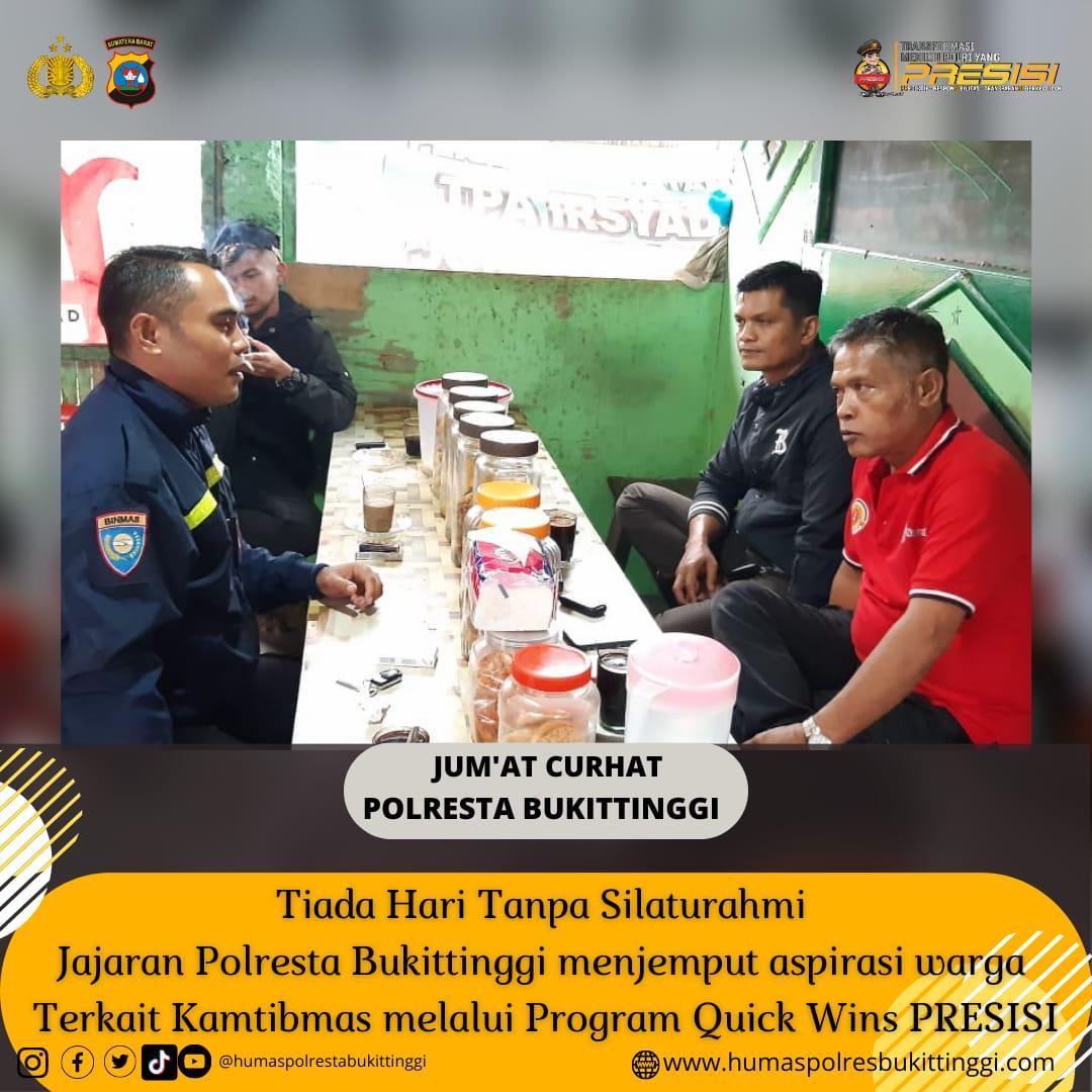 OmsemiP's tweet photo. Jajaran Polresta Bukittinggi Jemput aspirasi masyarakat terkait Kamtibmas melalui Program Quick Wins PRESISI  Jum'at Curhat

#polrestabukittinggi #jumatcurhat #poldasumbar #divisihumaspolri #quickwinspresisi https://t.co/2AcynpLzEt