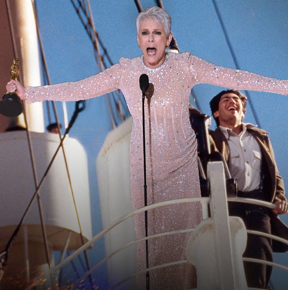 fr3shplus's tweet photo. Jamie Lee Curtis en los #Oscars  

#JamieLeeCurtis #titanic https://t.co/ypTUIzsPP4
