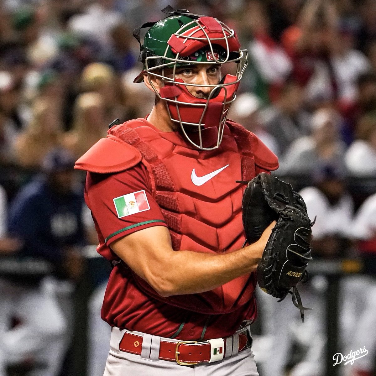 Dodgers's tweet photo. Both starting catchers tonight are Dodgers so we have to ask. Who you got? Team Mexico or Team USA? 🫣 https://t.co/W8cqBkRuLd
