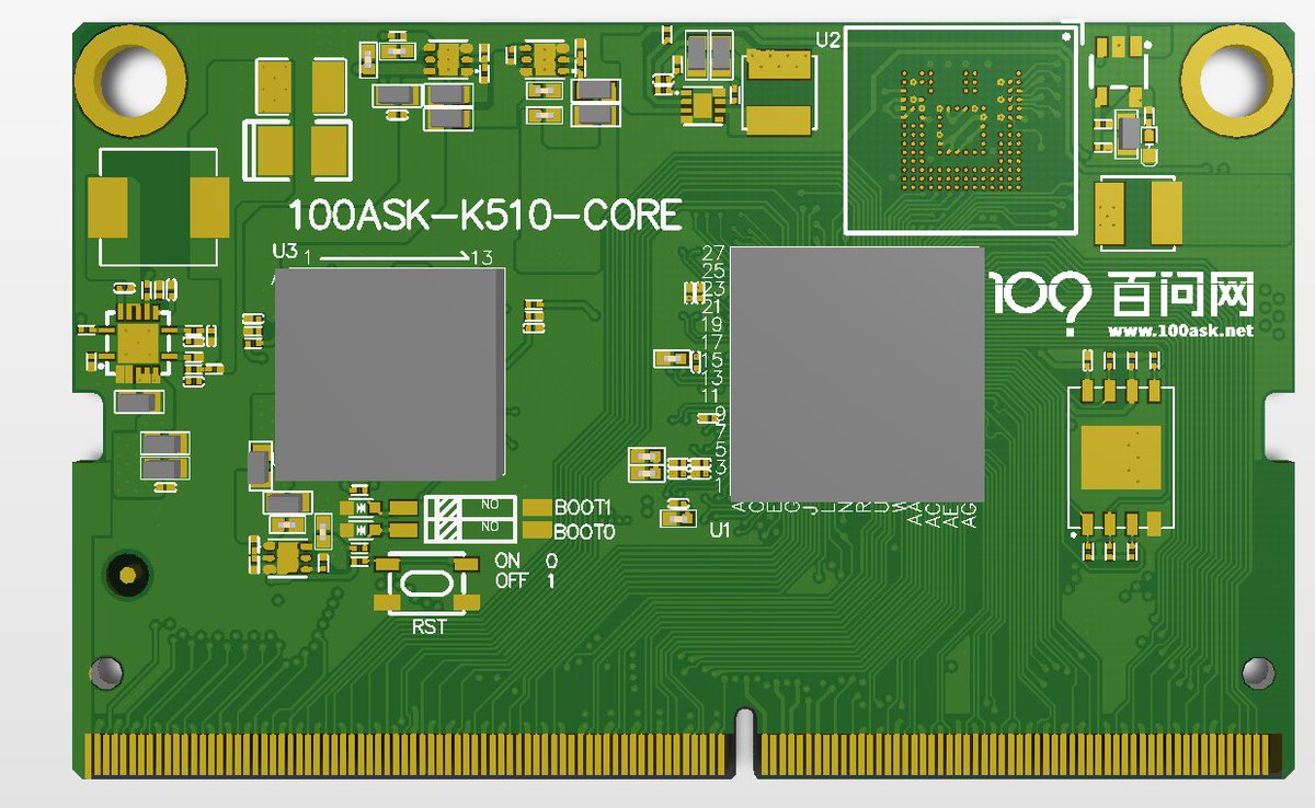 dongshanpi's tweet image. In order to talk about embedded AI well, we designed three development boards, one NVIDIA Jeston nano base board, one K510 development board, and one V853 development board. The three boards are combined with each other to learn, and you can really apply what you have learned!