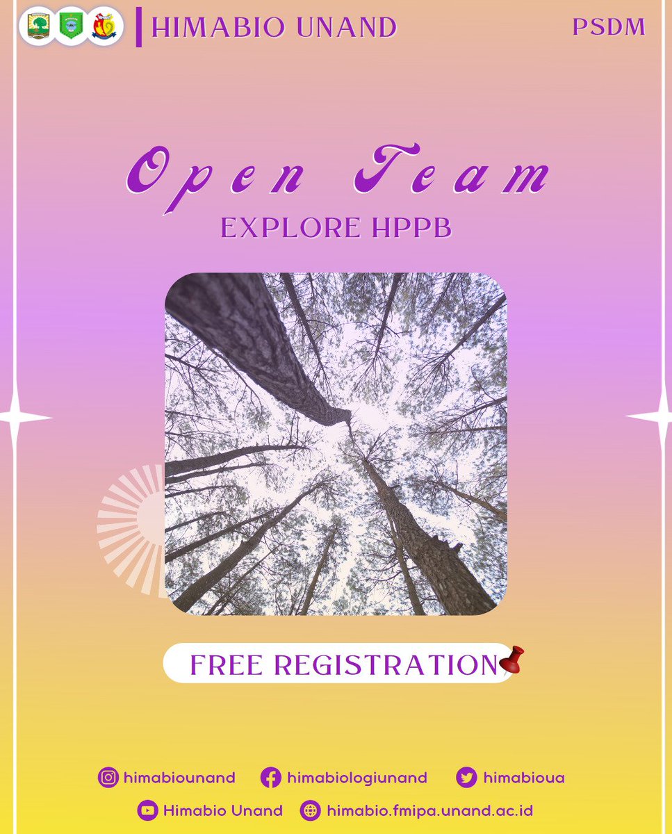 HimabioUA's tweet photo. [🔔 FREE REGISTRATION 🔔]

OPEN TEAM EKPLORASI HPPB🌳

Info selengkapnya: https://t.co/zhn65i7kD6 https://t.co/CnFnUbhjdL