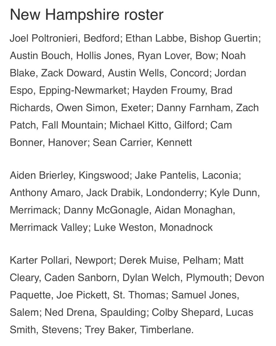 Congratulations to all of the seniors chosen to represent the 2023 NH Shrine Maple Sugar Bowl Team! 🍁 #603