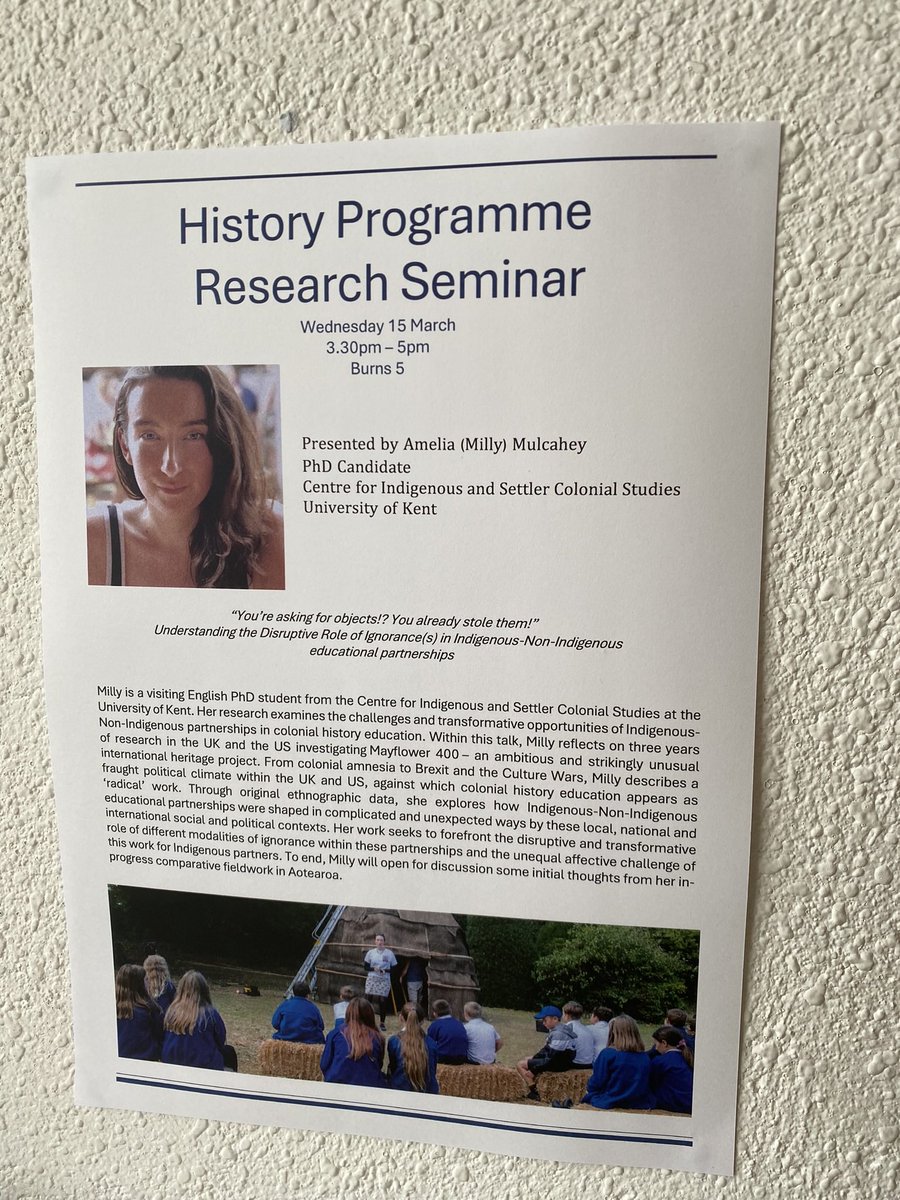 millymin12's tweet photo. I have been having an unbelievable time in Aotearoa researching for my PhD - including seeing my face on posters around Otago University campus, promoting a seminar I am running this Wednesday. #research #chaseahrc #kentuniversity https://t.co/nguGhm1UgN