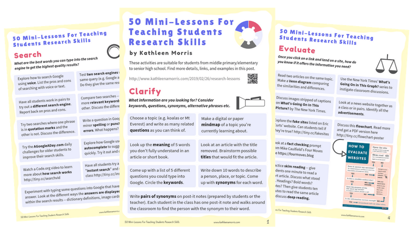 ➡ 50 Mini-Lessons For #Teaching Students Research Skills 🖥

🔻 Download the FREE PDF to read a more detailed description of each activity below.

sbee.link/mrbvf79dpk   <a href="/kathleen_morris/">Kathleen Morris 🇦🇺</a>
#edutwitter #librarytwitter #k12