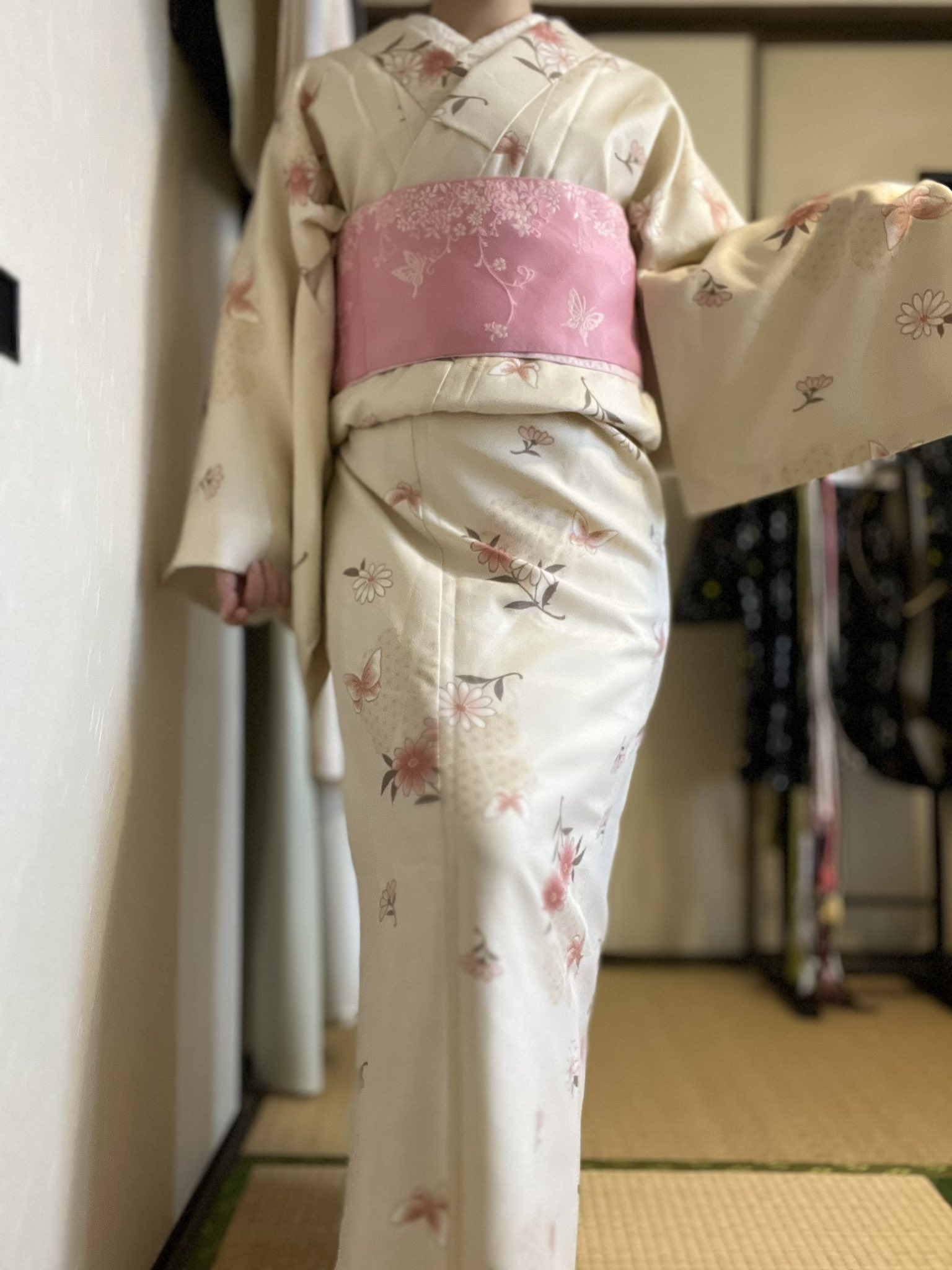 初回特典付 お値下げ不可 作家もの 薄ピンク色地に友禅で描かれた訪問