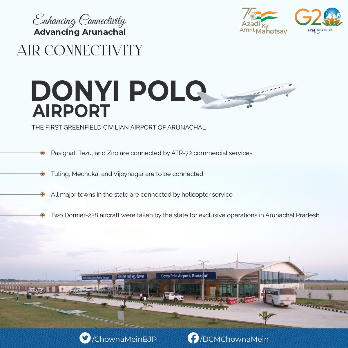 To ease travel for the people of Arunachal Pradesh, Govt has established airports, ALG and helipads in some places, and more are yet to be connected. With this, the citizens can easily connect to other major cities for business, recreational, medical or educational purposes.