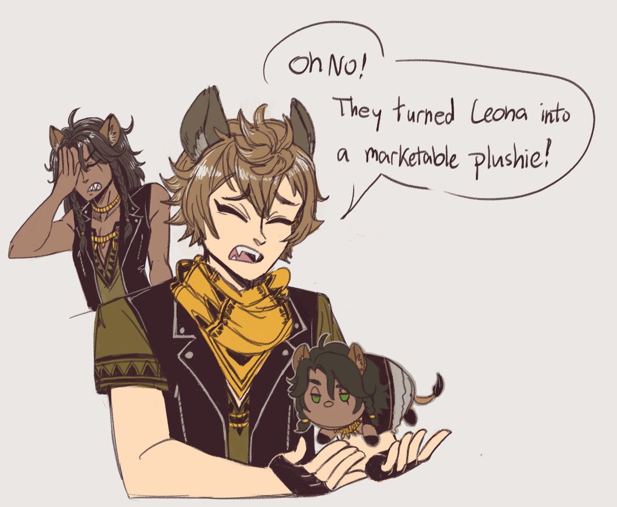 doom_mori's tweet photo. Savanaclaw dorm is so silly they thought Leona turned into a tsum tsum #twst https://t.co/ZHw2oU0dli